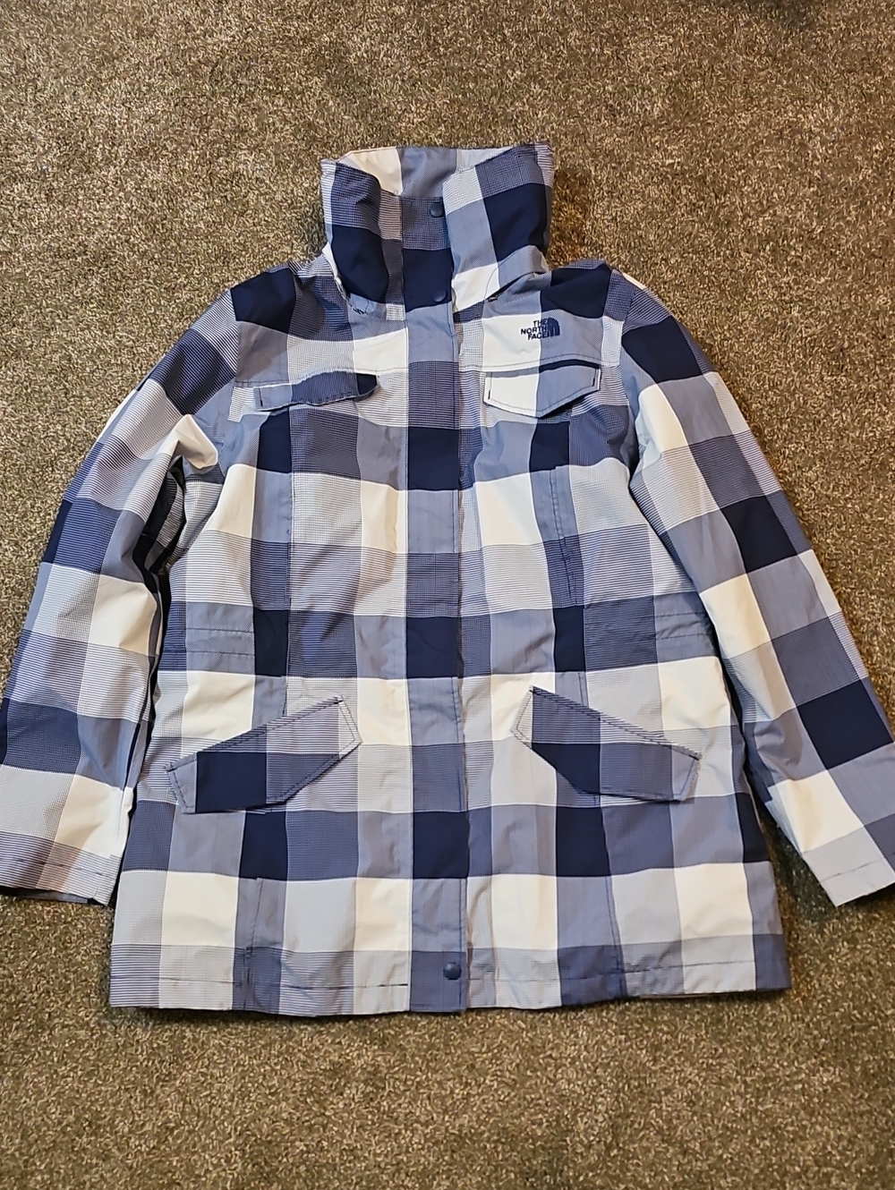 The North Face Purple Plaid Winter Coat
